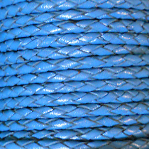 bermuda blue 3 mm braided leather cord