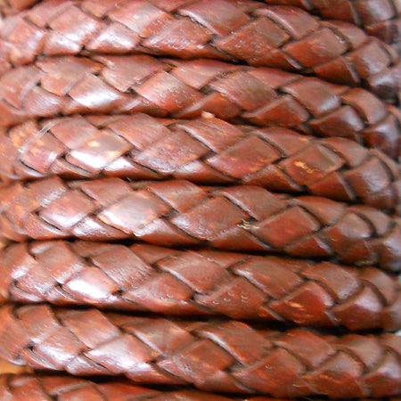 vintage bordeaux 6 mm round braided leather