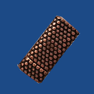 Granulated magnetic clasp for 5 mm flat leather plated with antiqued copper