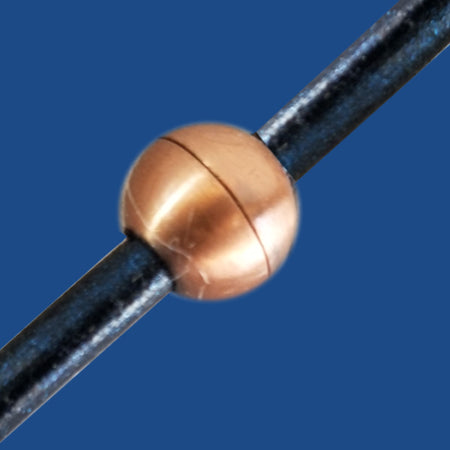 Copper plated magnetic ball clasp for 5 mm round cord