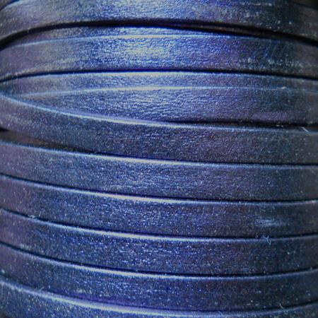 5 mm Metallic dark blue solid color flat leather