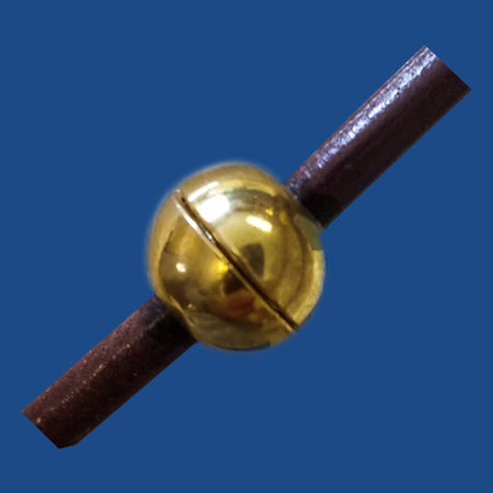 Gold plated magnetic ball clasp for 5 mm round cord