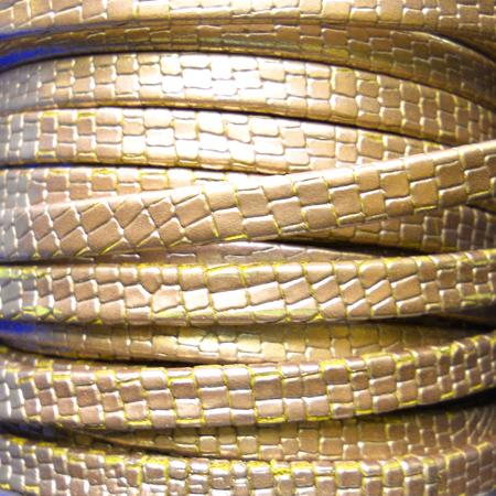 5 mm gold flat greco leather