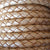 golden topaz color 5 mm round hand braided leather