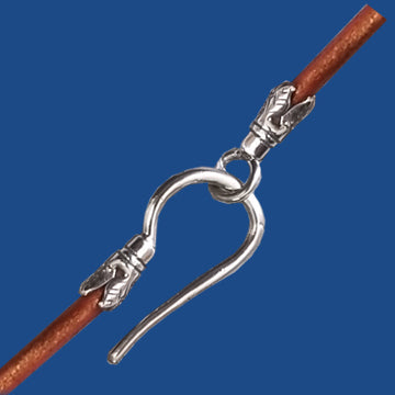 2 mm sterling silver pronged crimp end set