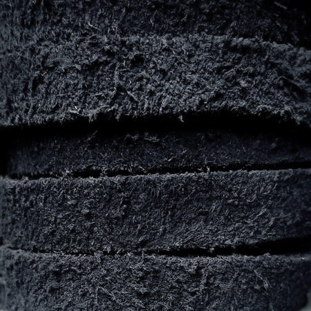 10 mm flat black suede Leather