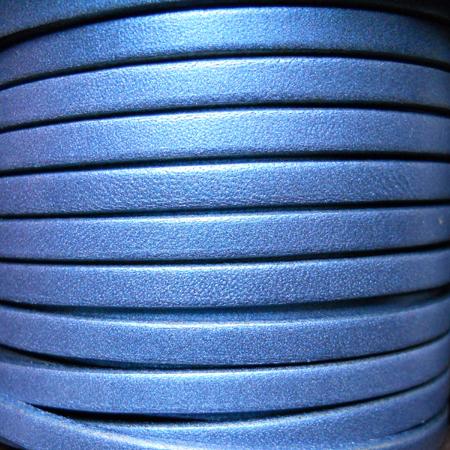5 mm Metallic light blue solid color flat leather