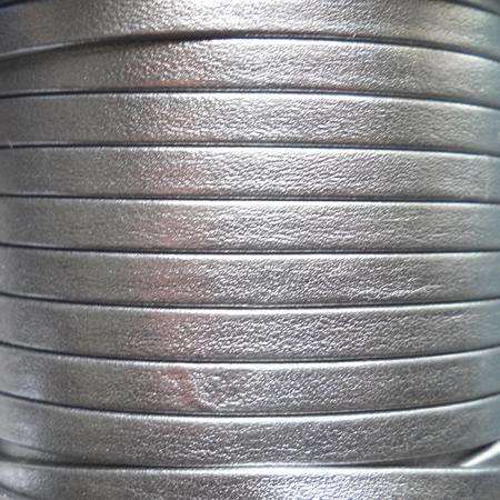 5 mm metallic gray solid color flat leather