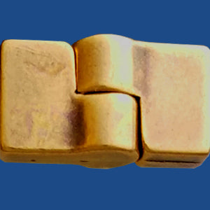 Side Opening magnetic clasp for 10 mm flat leather plated with antiqued brass