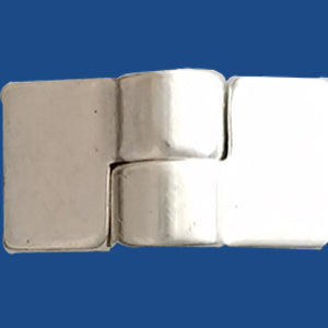 Side Opening magnetic clasp for 10 mm flat leather plated with antiqued silver