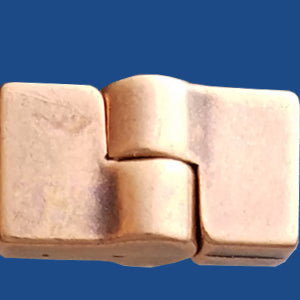 Side Opening magnetic clasp for 10 mm flat leather plated with antiqued copper