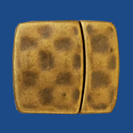 Antique brass plated hammered 20 mm Magnetic Clasp