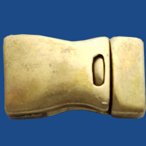Antique brass plated wave magnetic clasp for 10 mm flat leather