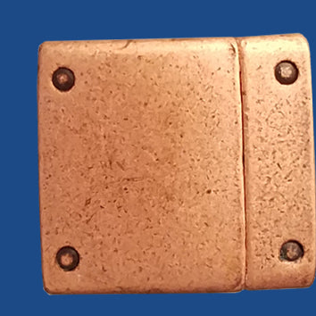 Antiqued copper plated riveted 20 mm Magnetic Clasp