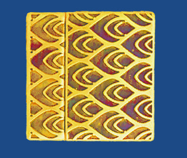 Bright gold plated peacock feather pattern 20 mm magnetic clasp