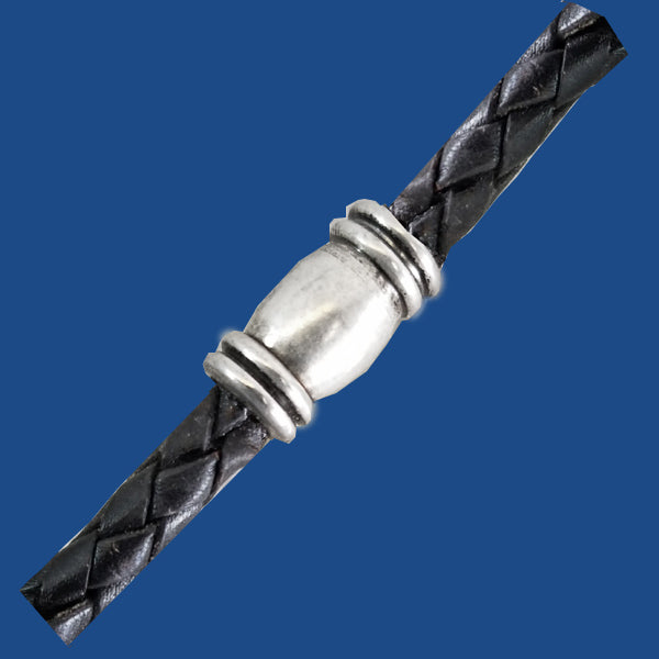 Silver plated barrel clasp magnetic clasp for 6 mm round leather