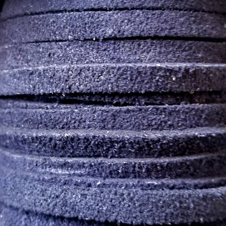5 mm dark blue flat suede leather