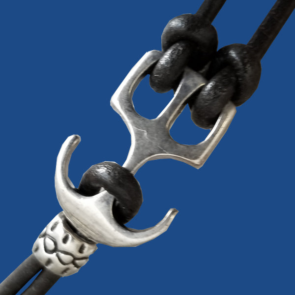 Silver plated anchor clasp for thin cording ( 1 to 3 mm)