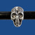 Antique silver plated skull slider for 5 mm round leather