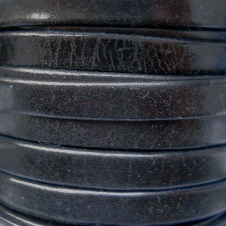 5 mm flat soft black leather finished on both sides