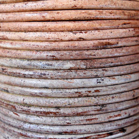 speckled brown 3 mm plain round leather