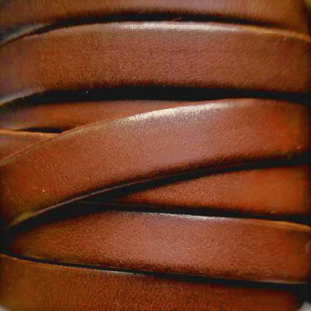 Tan 10 mm flat plain leather