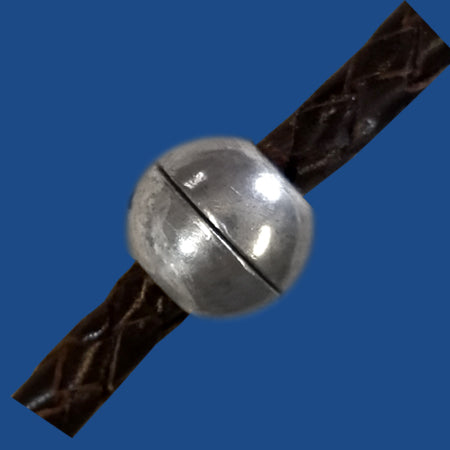 Silver plated magnetic ball clasp for 5 mm round cord