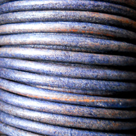 vintage denim 3 mm plain round leather